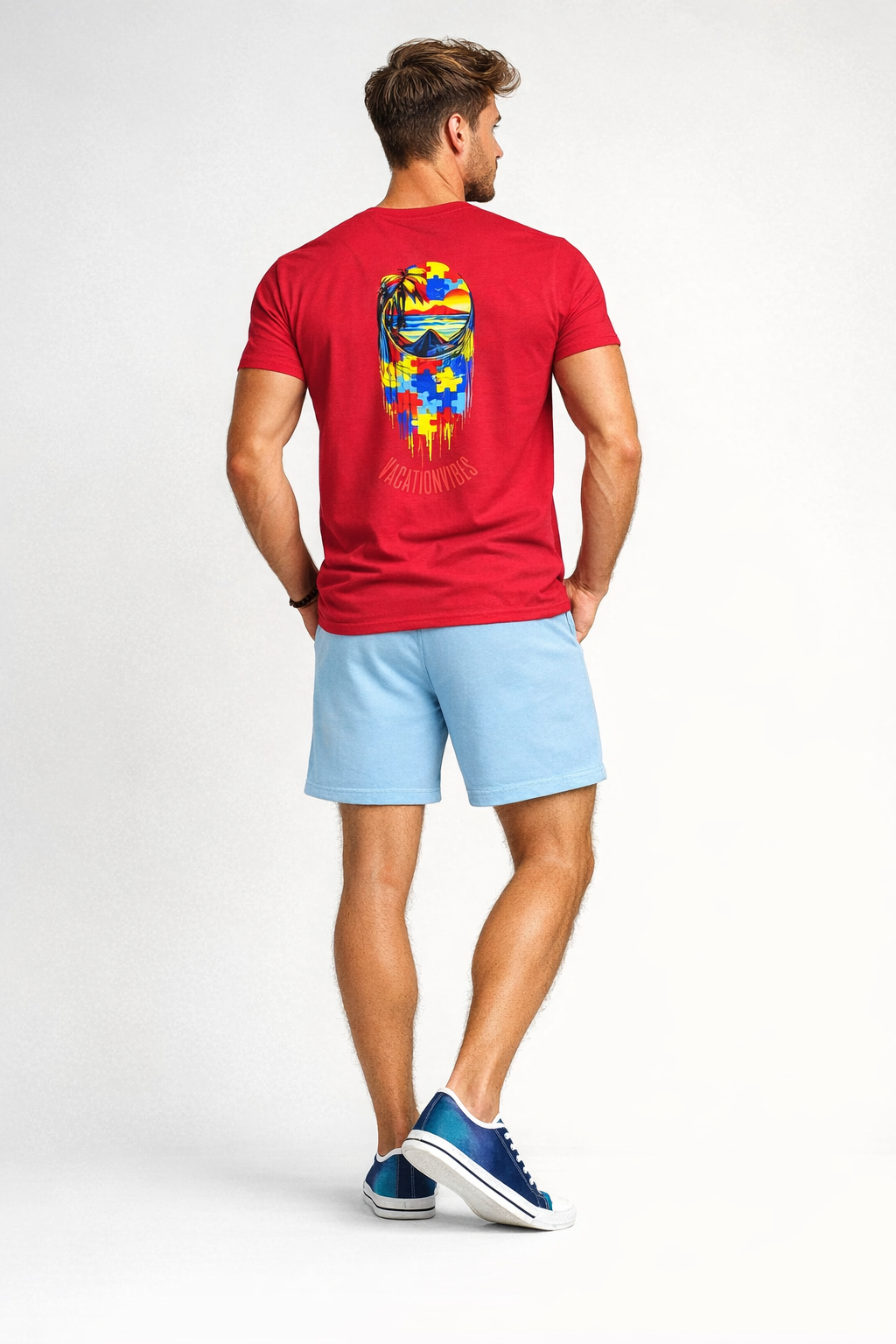 Unisex Autism Awareness Puzzle Mask Tee — Colorful Support T-Shirt