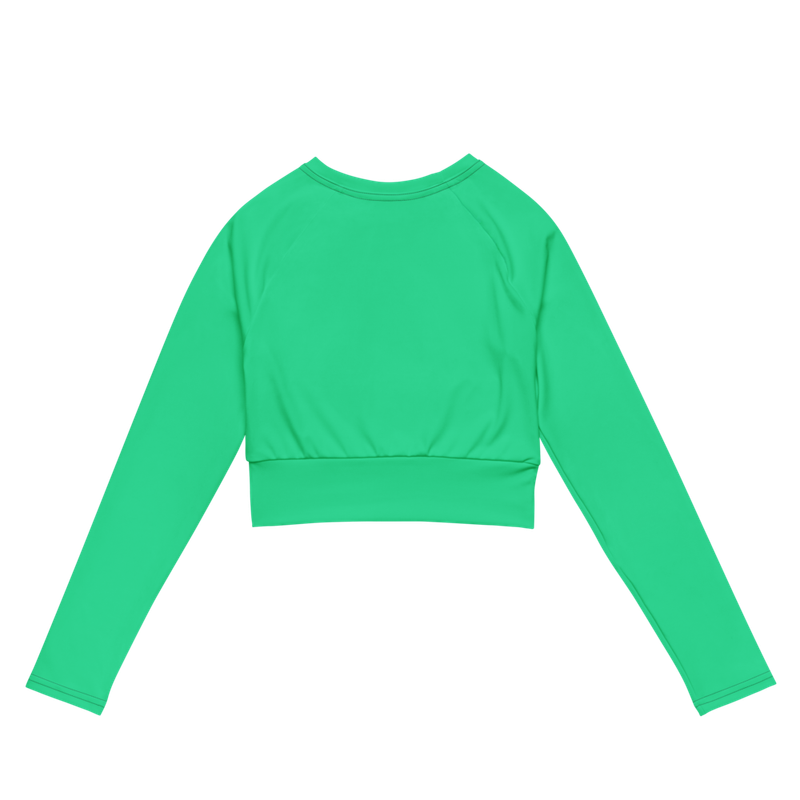 Long Sleeve Crop Top-Brillant Green
