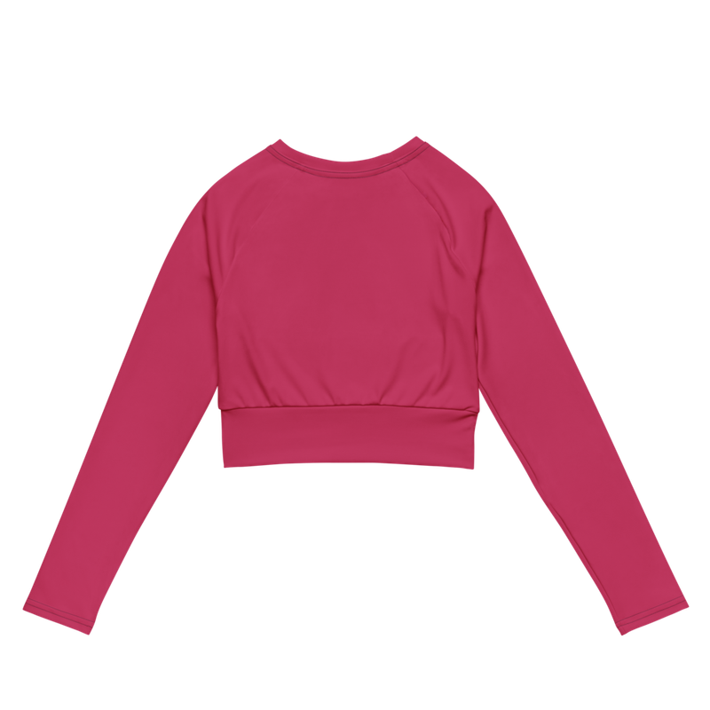 Long Sleeve Crop Top-Pink