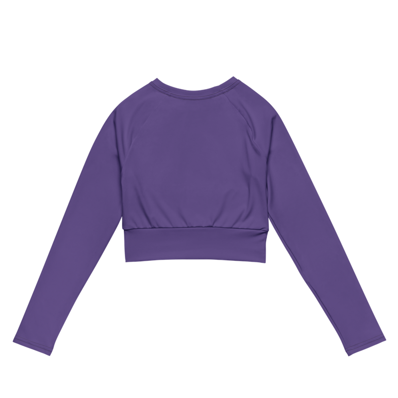 Long Sleeve Crop Top-Purple
