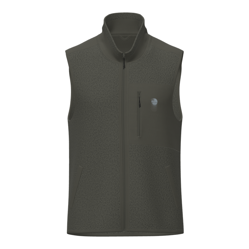 Sleeveless Sherpa Jacket-Green/Gray