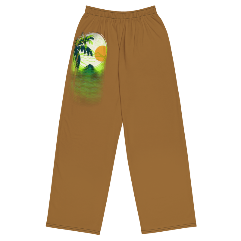 Unisex Wide Leg Pants- Brown