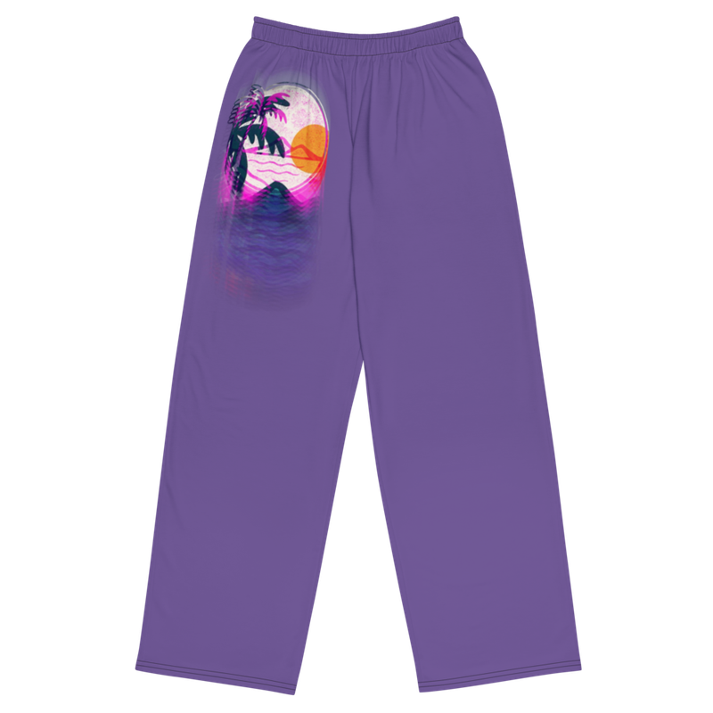 Unisex Wide Leg Pants-Purple