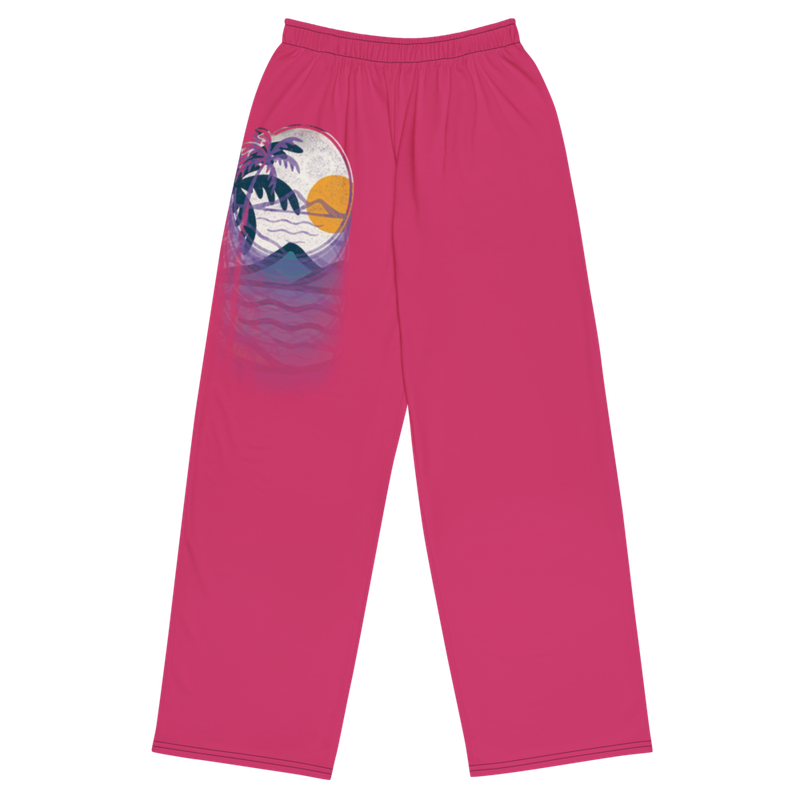 Unisex Wide Leg Pants-Pink