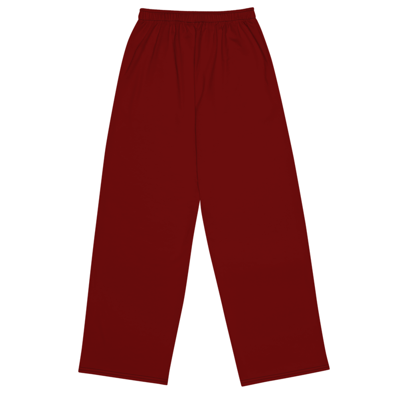 Unisex Wide Leg Pants-Maroon